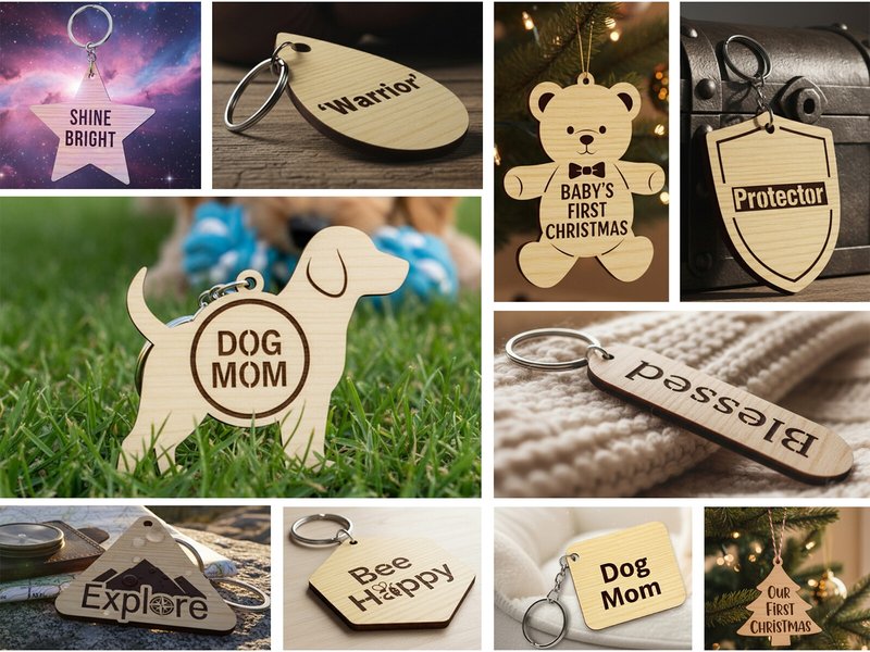 Inspirational Keychain Lser Cut SVG Set. (by Art Merch X)