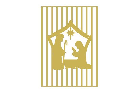 Intricate Cut Christmas Card - Nativity Scene (by Creative Fabrica Crafts)