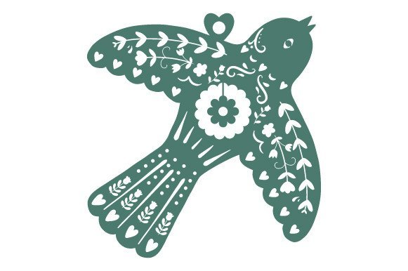 Intricate Cut Christmas Ornament - Scandinavian Bird (by Creative Fabrica Crafts)