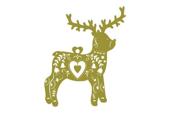 Intricate Cut Christmas Ornament - Scandinavian Reindeer (by Creative Fabrica Crafts)