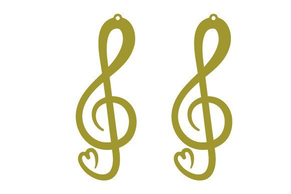 Intricate Cut Earrings - Treble Clef (by Creative Fabrica Crafts)
