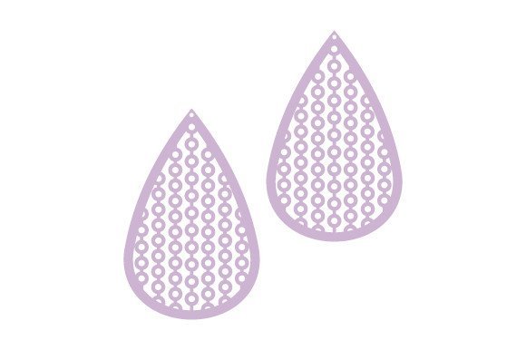 Intricate Cut Tear Drop Earrings - Polka Dots (by Creative Fabrica Crafts)