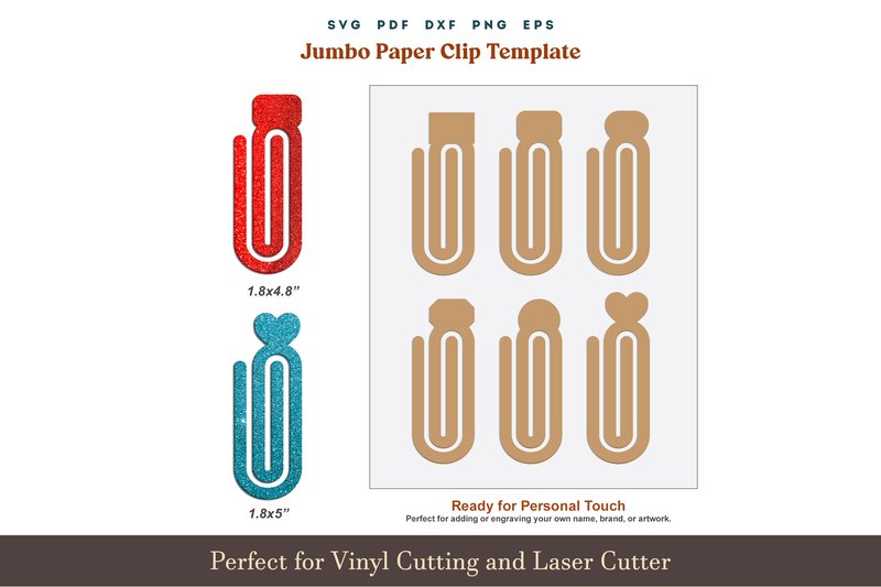 Jumbo Paper Clip Svg Template Bundle (by Akashkharvi Designs)