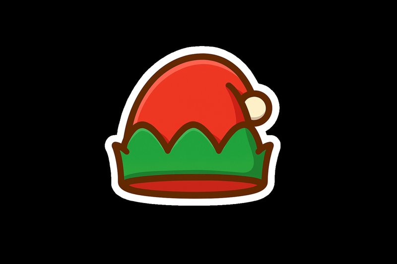 Kawaii Christmas Elf Hat Sticker (by OCA Creative Labs)