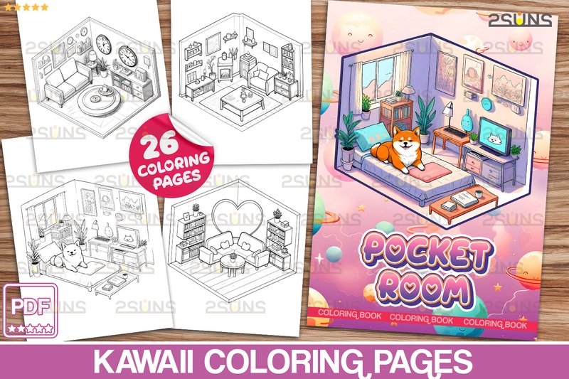 Kawaii Coloring Book Pocket Room (by 2SUNS)