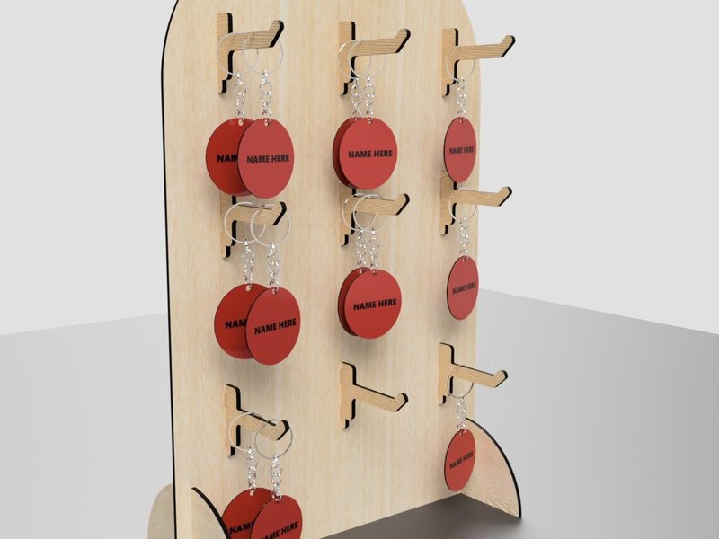 Keychain Display Stand Laser Cut Files (by ByLaser)