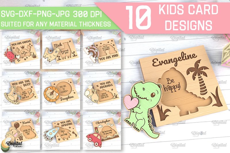 Kids Cards Laser Cut Bundle (by Digital Idea)