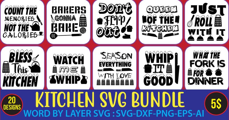Kitchen SVG Bundle Vol 2 (by SimaCrafts)