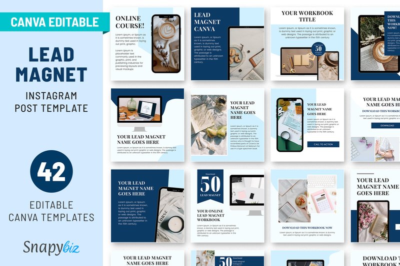 Lead Magnet Instagram Canva Templates (by SnapyBiz)