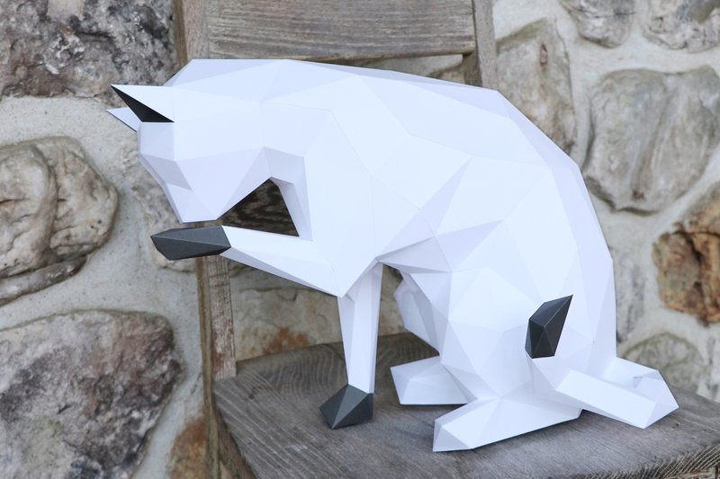 Licky Cat Paper Sculpture (by Creative Fabrica Crafts)
