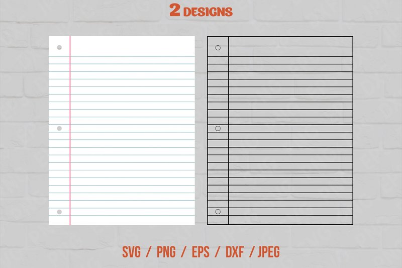 Lined Notebook Paper SVG (by VitaminSVG)