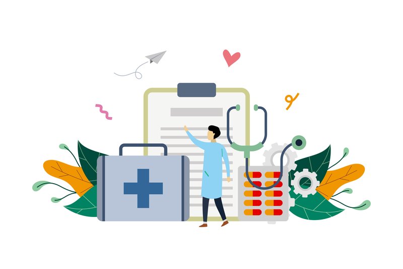 Medical Checkup Flat Design Illustration (by Lartestudio)