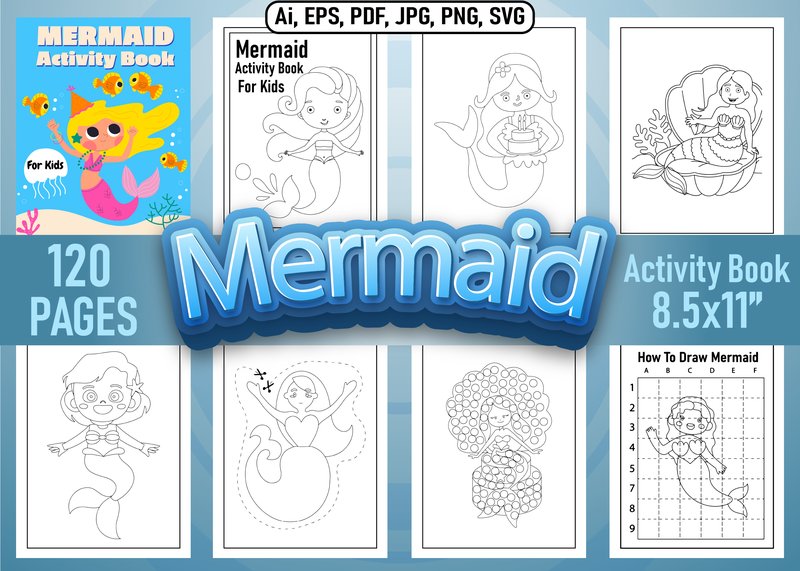 Mermaid Activity Pages for Kids (by Design Zone)