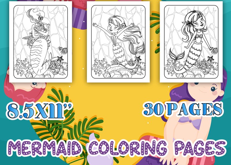Mermaid Coloring Book for Kids (by Tixxor-Global)