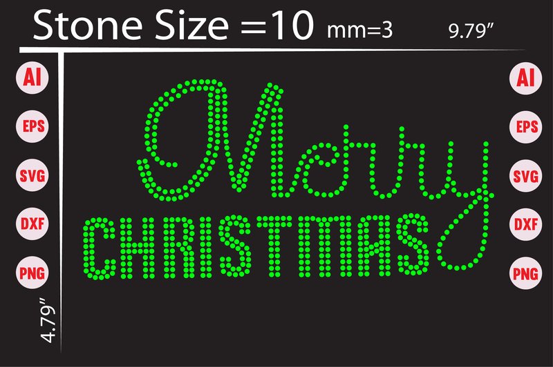 Merry Christmas Rhinestone Templates (by creative writing)