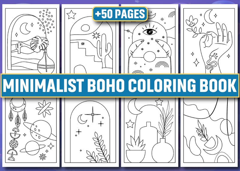 Minimalist Boho Coloring Book for Adult (by ArT DeSiGn)