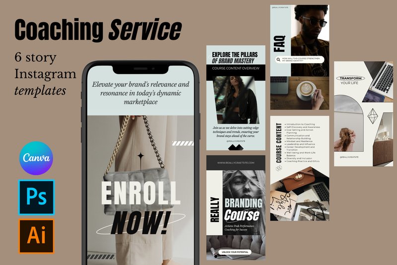 Modern Bold Coaching Story Templates (by barsrsind)