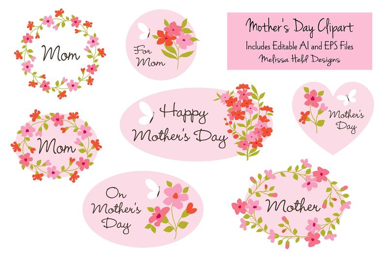 Mother's Day Clipart (by Melissa Held Designs)