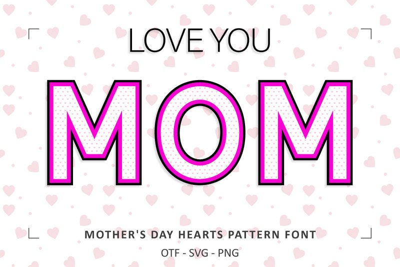 Mothers Day Hearts Pattern (by Font Craft Studio)