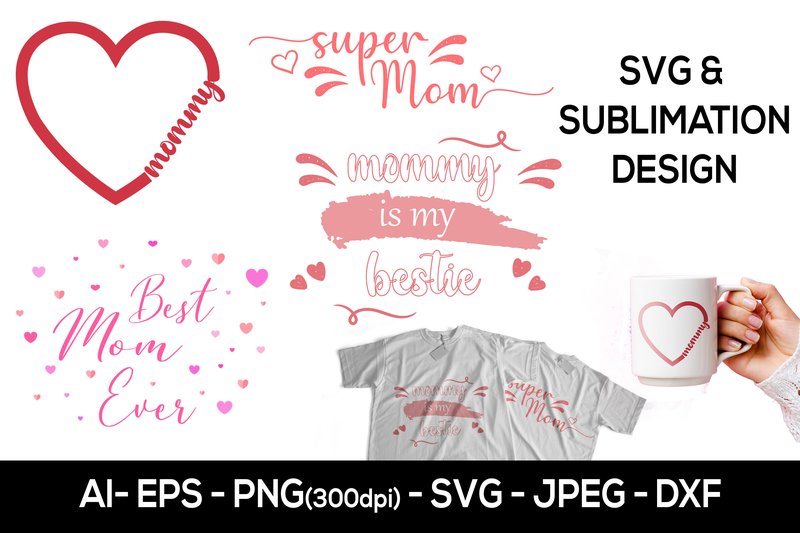 Mothers Day Sublimation Bundle (by AdMaioraDesign)