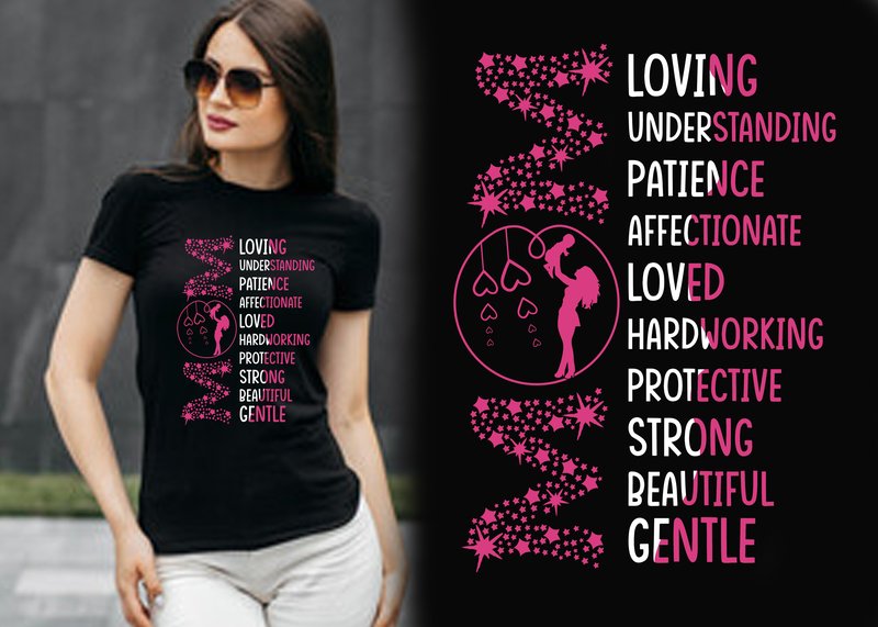 Mother's Day TShirt . Word Cloud Mom SVG (by syedafatematujjuhura)