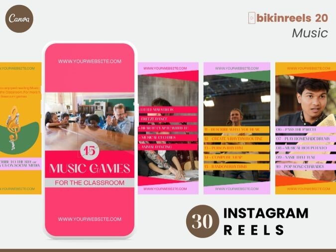 Music Instagram Reels Canva Template (by Templategum)