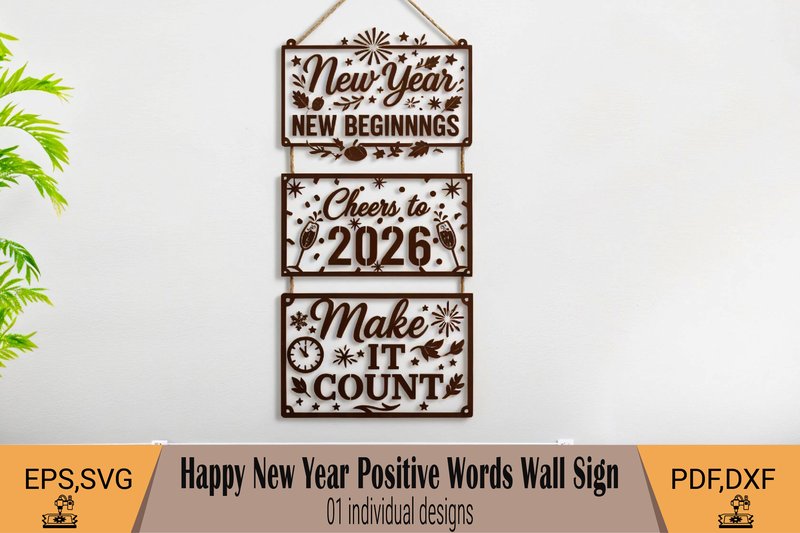 New Year Motivational Wall Sign (by mirazooze)