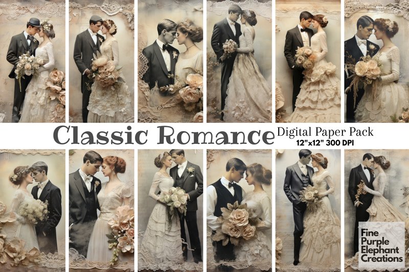 Old Vintage Wedding Couples Scrapbook (by finepurpleelephant)