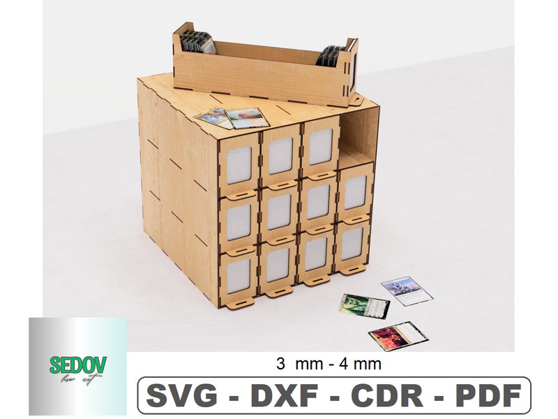 Organizer Box for CCG Cards Laser Cut (by Sedov Laser Patterns)