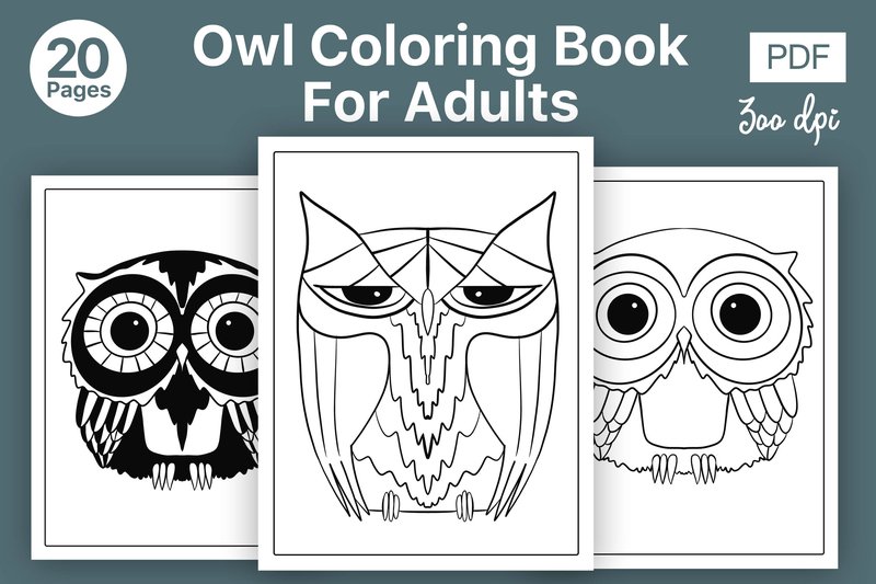 Owl Coloring Book for Adults & Kids (by Skalling Dygital)