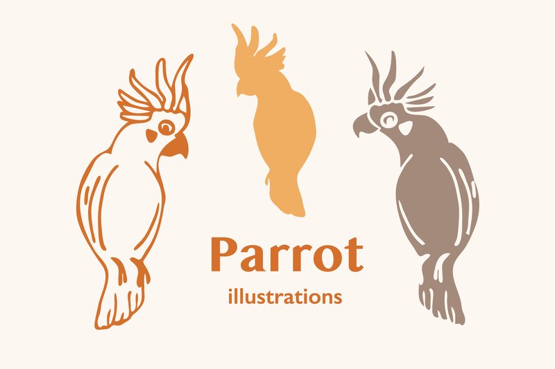 Parrot/cockatoo Vector Illustrations (by Anna Karoline)