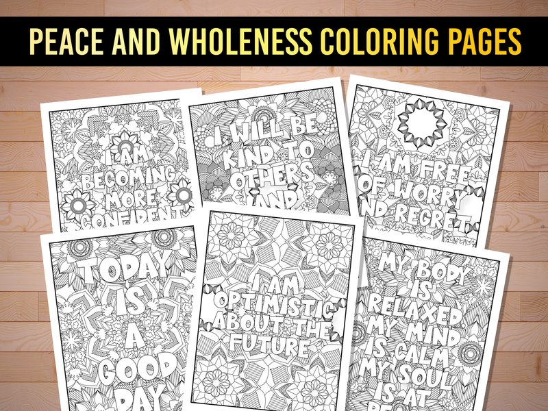 Peace and Wholeness Coloring Pages (by AscendPrints)