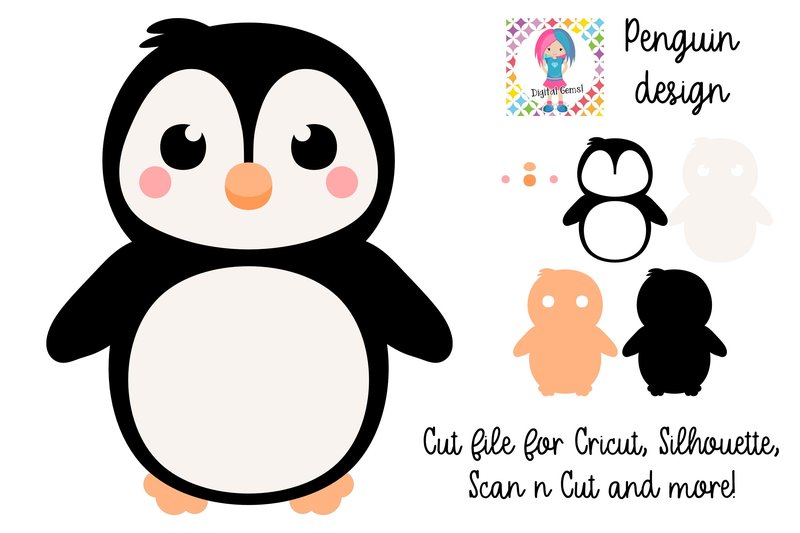 Penguin SVG | Animal Paper Craft Design. (by Digital Gems)