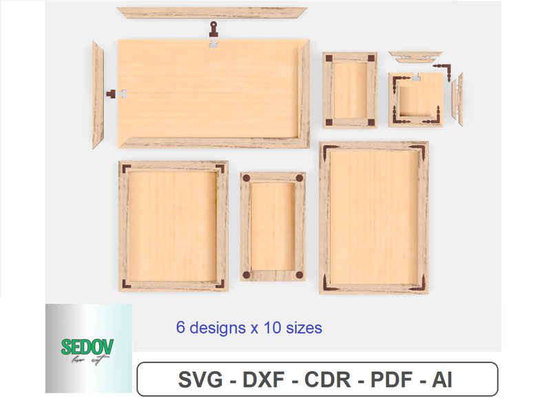 Photo Frame Bundle Laser Cut Files (by Sedov Laser Patterns)