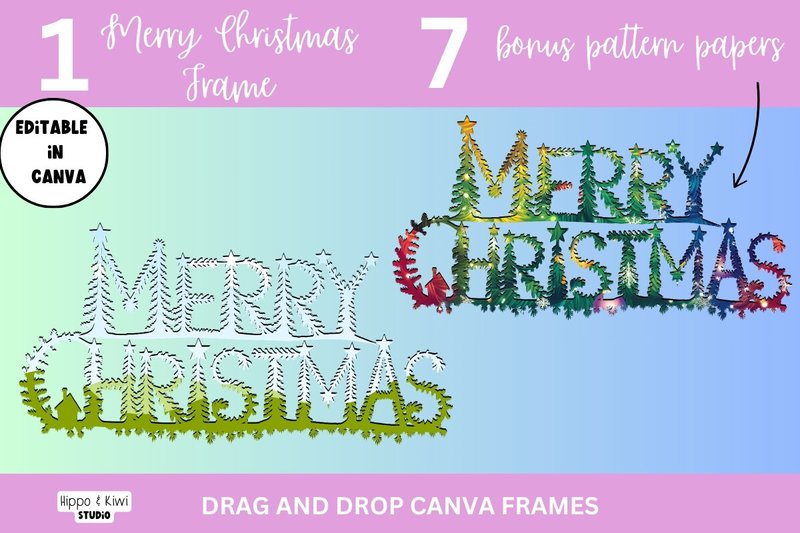 Pine Merry Christmas Canva Template (by Hippo and Kiwi Studio)