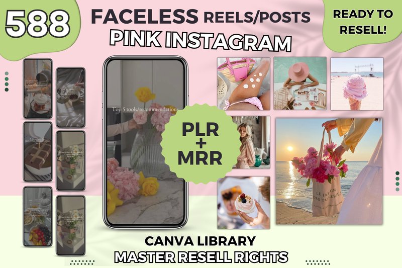 Pink Instagram Reels PLR Faceless Reels (by WhimsyDigitalHub)