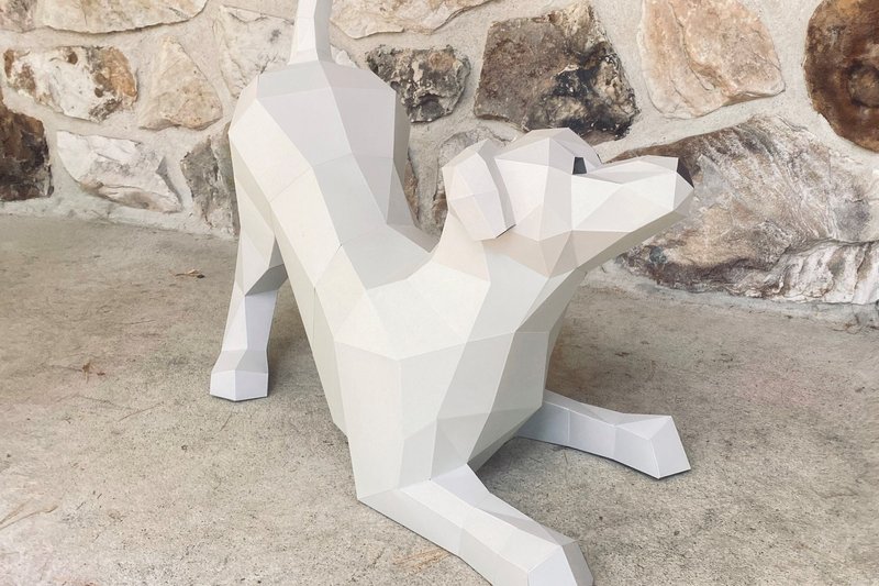 Playful Labrador Paper Sculpture (by Creative Fabrica Crafts)