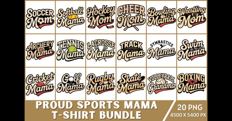 Proud Sports Mama T-Shirt Bundle (by Design Hub)