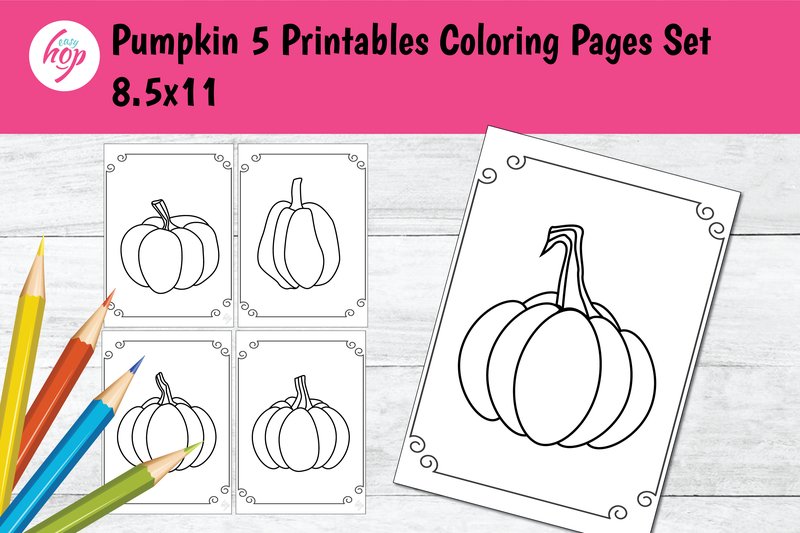 Pumpkin Coloring Pages (by easy.hop)
