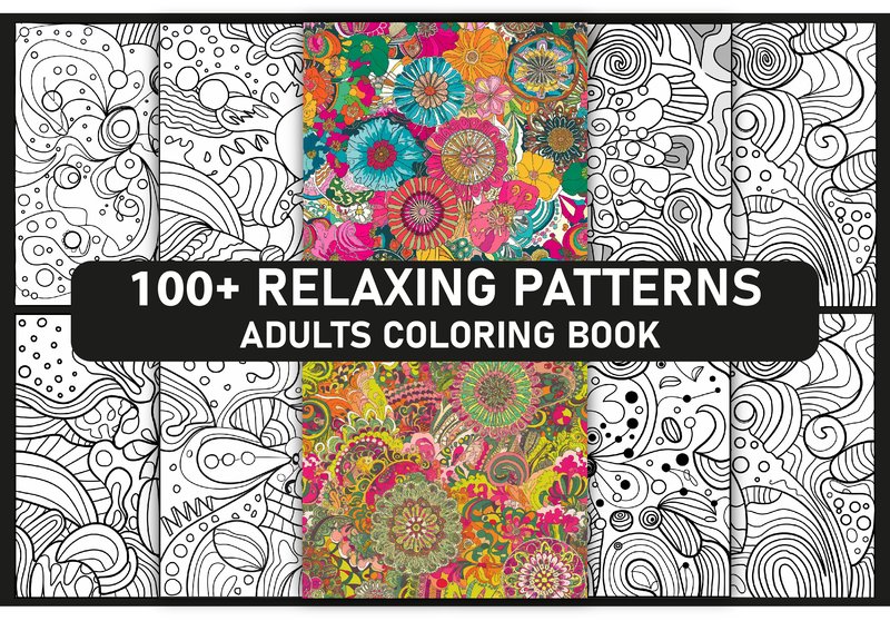 Relaxing Patterns Adult Coloring Book (by Creative Design Studio)
