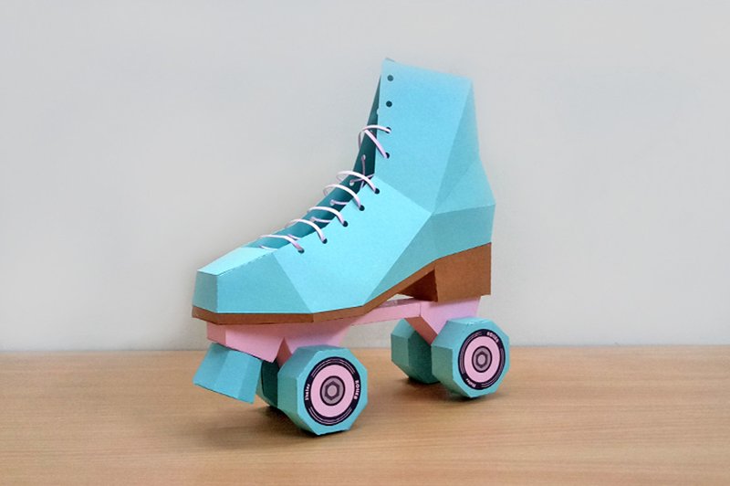 Retro Roller Skate 3D Paper Sculpture Craft (by Creative Fabrica Crafts)