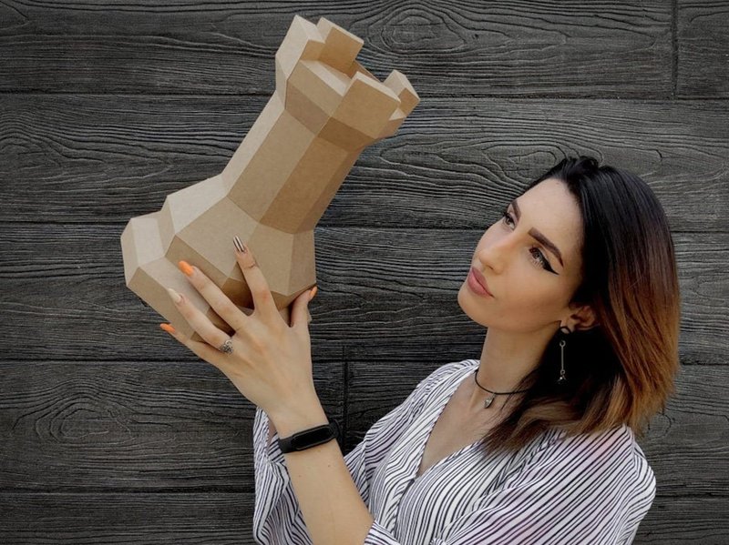 Rook 3D Chess Set Paper Craft (by Creative Fabrica Crafts)