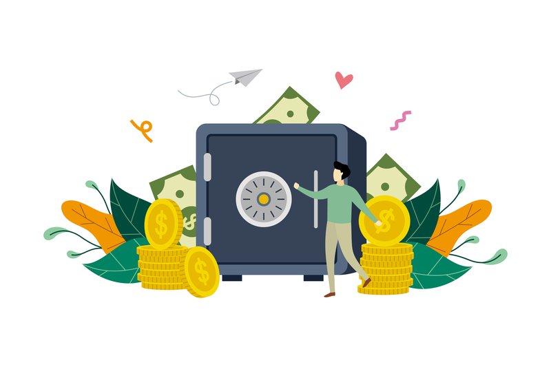 Saving Money Flat Design Illustration (by Lartestudio)