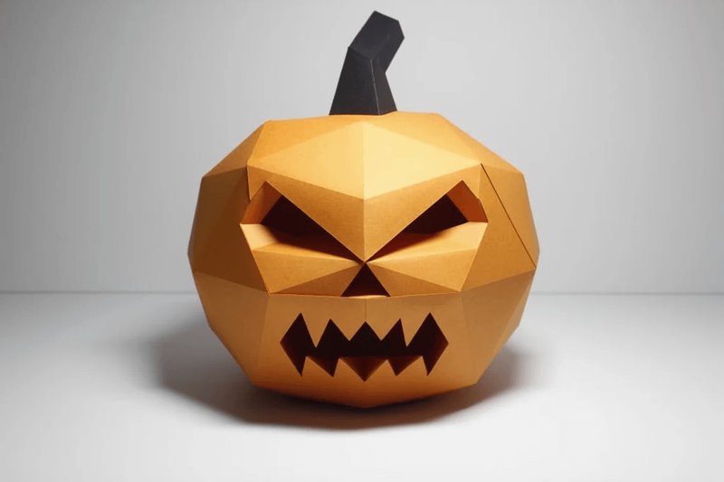 Scary Pumpkin Paper Sculpture (by Creative Fabrica Crafts)