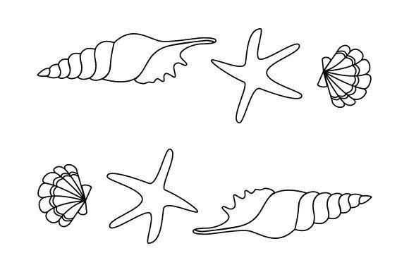 Sea Shells Coloring Page (by Creative Fabrica Crafts)