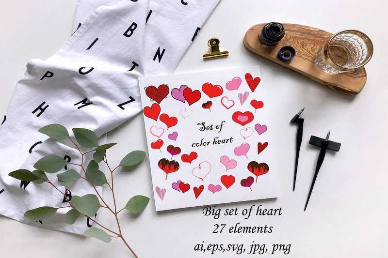 Set of Vector Illustrations of Hearts (by Fenrir_ka)