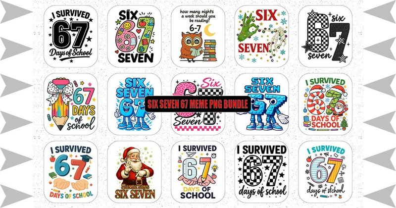 Six Seven Meme PNG Bundle (by CREATIVE DESIGN ZONE)