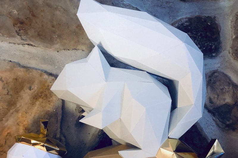 Squirrel Paper Sculpture (by Creative Fabrica Crafts)