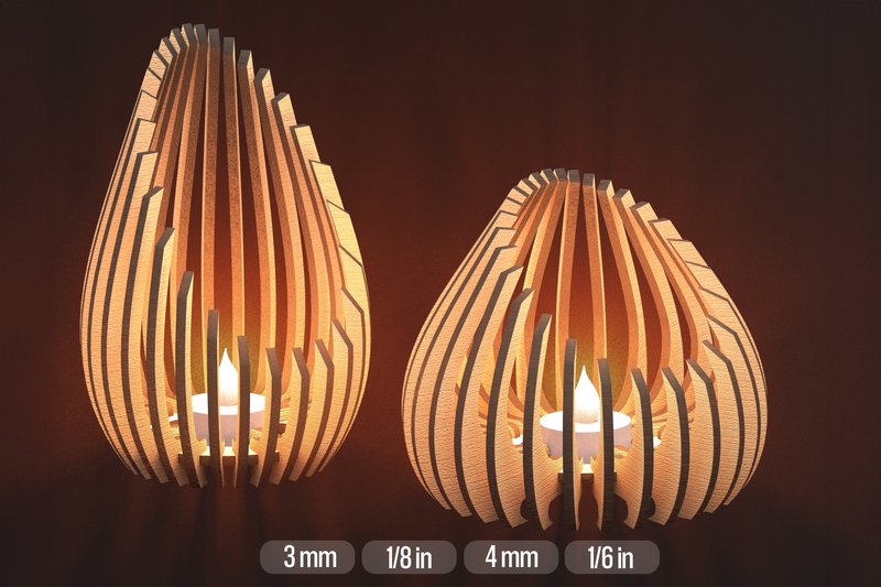 SVG Lasercut Files for Tealight Holders (by Laser Cut File Archive)