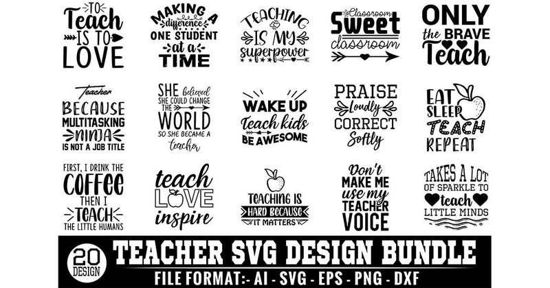 Teacher SVG Design Bundle (by graphics_home)